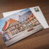 Das Schiefe Haus im Frühling, Postkarte Das Schiefe Haus im Frühling