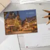 Postkarte Weihnachtsmarkt Wernigerode mit Rathaus