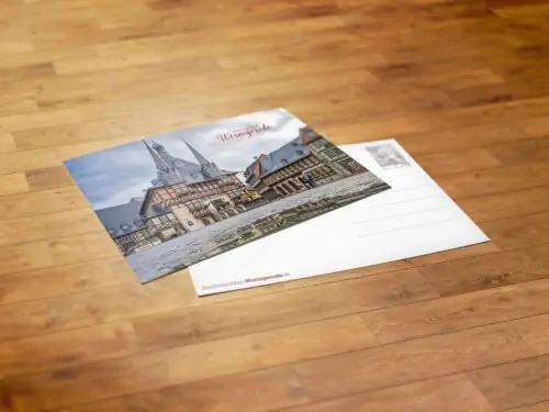 Rathaus im Regen | Postkarte | Stadtansichten Wernigerode