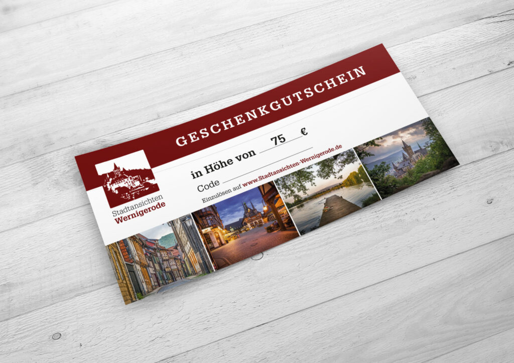 Gutscheine für Stadtansichten Wernigerode_Gutschein für Drucke, Kalender, Fotos
