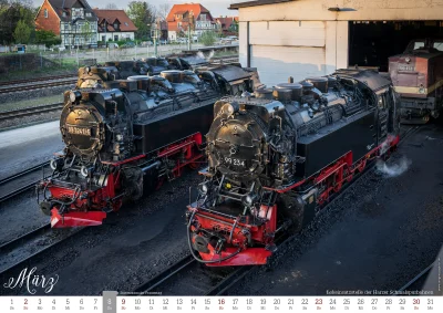 Kalender Stadtansichten Wernigerode 2025 | Lokeinsatzstelle der Harzer Schmalspurbahnen