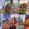 Wernigerode-Kennenlern-Set – Collage Wernigerode-Kennenlern-Set: 14 Postkartenmotive von Schloss, Rathaus, Altstadt, Harzer Schmalspurbahn und Harzer Natur