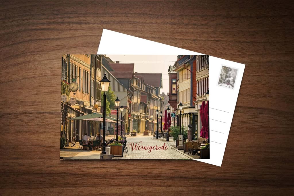 Postkarte Breite Straße in Wernigerode – Ansichtskarte der Stadtansichten Wernigerode