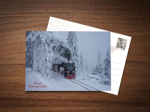 Postcard Harz narrow-gauge railway in winter – picture postcard by Stadtansichten Wernigerode Postcard Harz narrow-gauge railway in winter – picture postcard by Stadtansichten Wernigerode