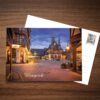 Postkarte Rathaus mit Marktplatz bei Nacht – Ansichtskarte der Stadtansichten Wernigerode
