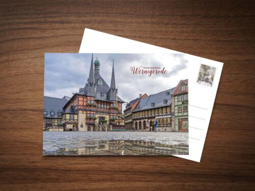 Postcard town hall in the rain – picture postcard by Stadtansichten Wernigerode Postcard town hall in the rain – picture postcard by Stadtansichten Wernigerode