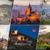 Schloss Wernigerode auf Postkarten: bei Mondfinsternis, im Winter, im Sommer, im Herbst und auf den Viererkarten