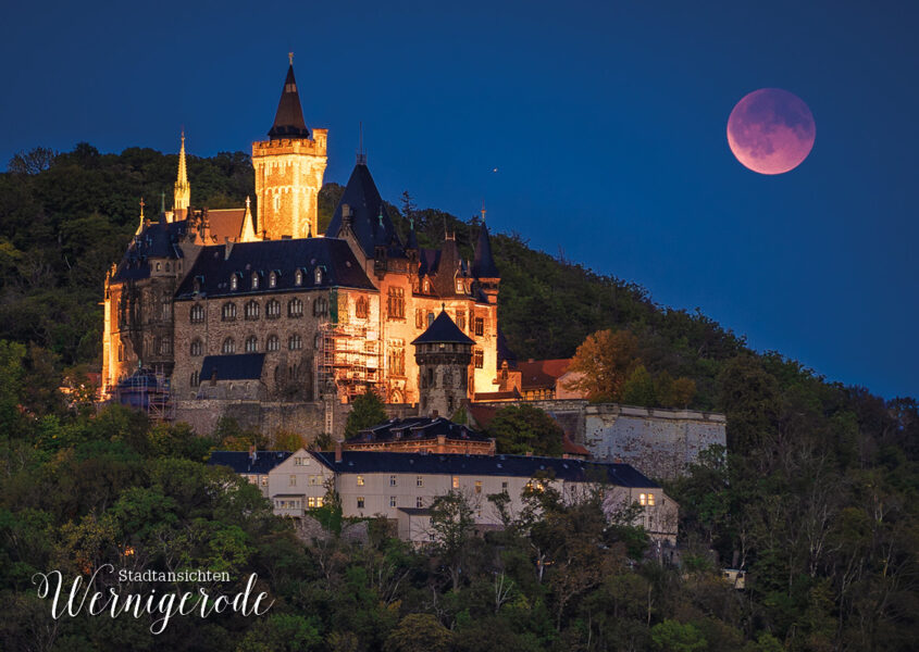 Vorderseite: Mondfinsternis über Schloß Wernigerode