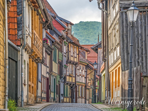 Narrow lane with half-timbered houses in Wernigerode