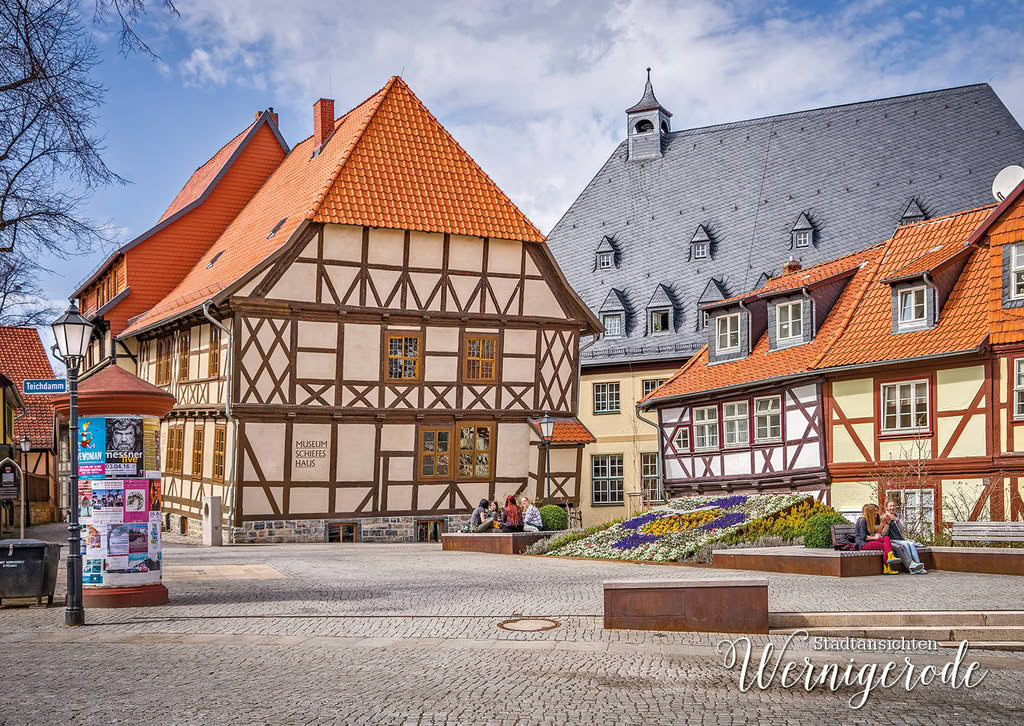 Half-timbered houses on Teichdamm in Wernigerode