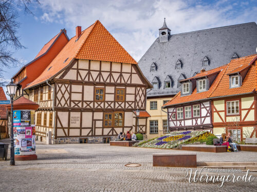 Half-timbered houses on Teichdamm in Wernigerode