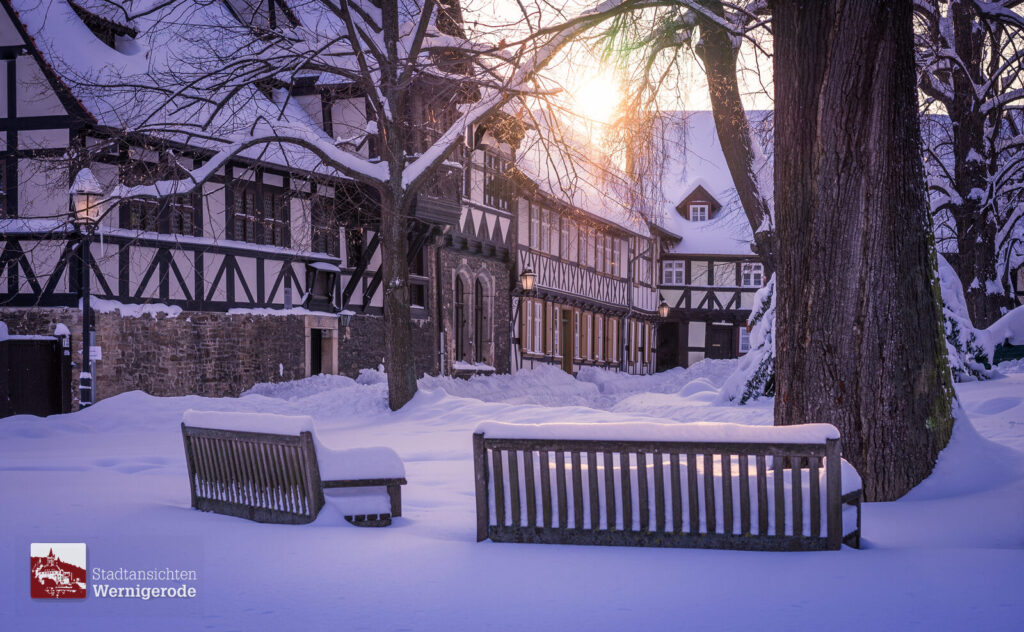 Bänke im Schnee – Wernigerode Bänke im Schnee – Wernigerode