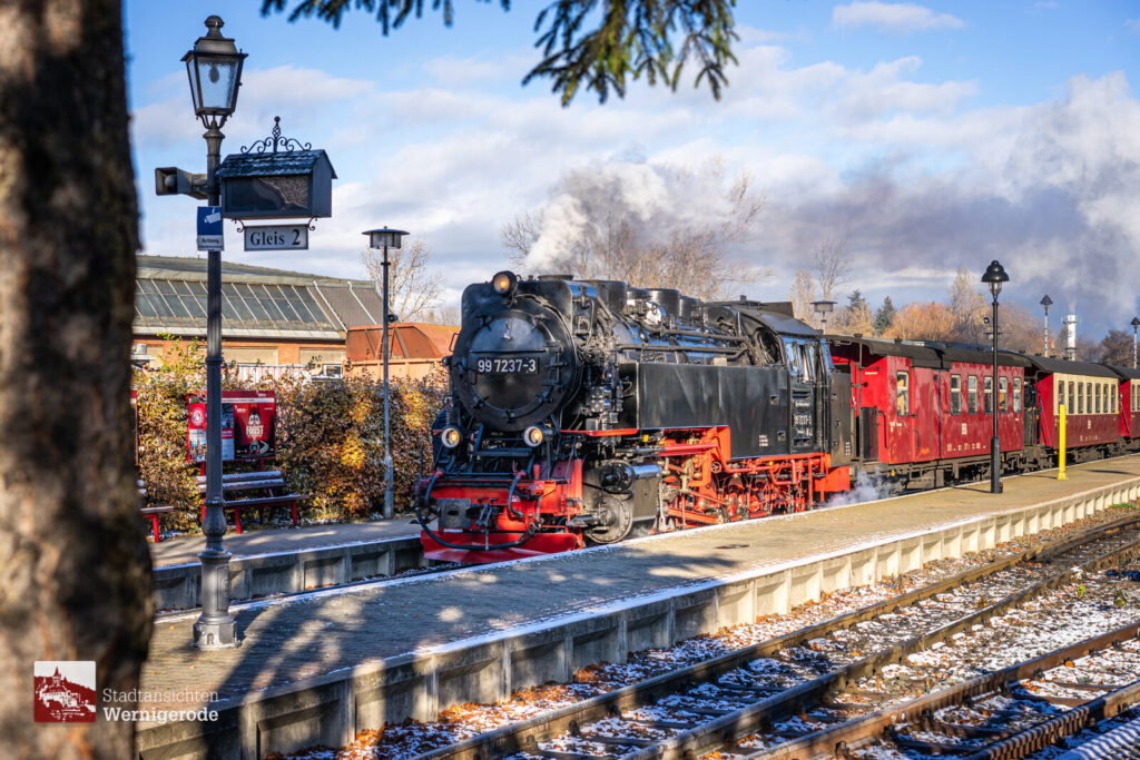 Dampfzug im Bahnhof – Wernigerode Dampfzug im Bahnhof – Wernigerode