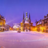 Marktplatz im Tiefschnee – Wernigerode Marktplatz im Tiefschnee – Wernigerode